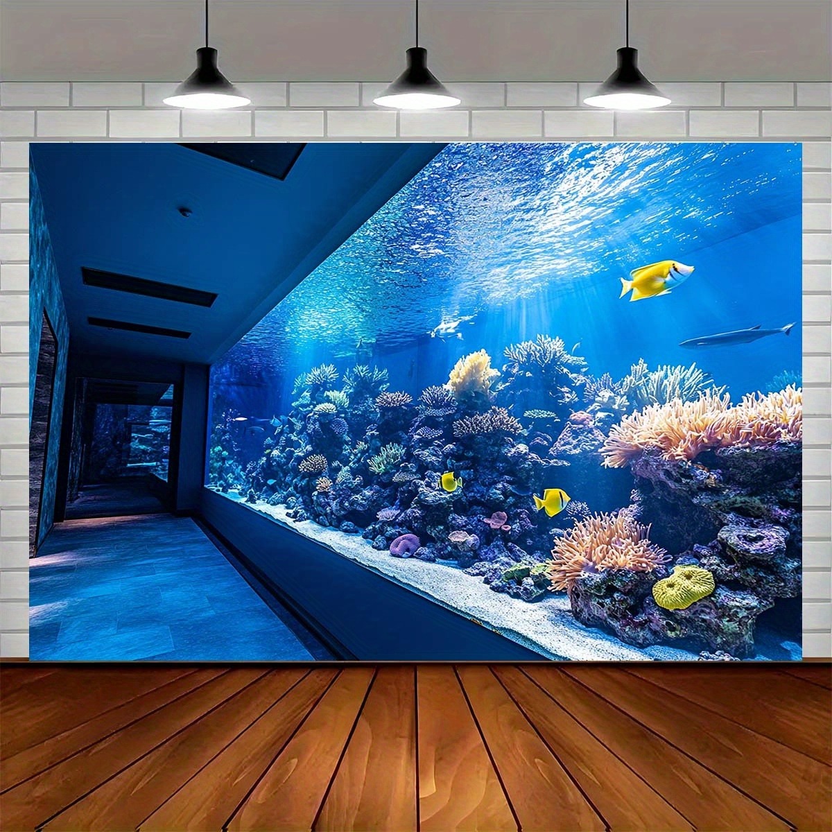 Fish Aquarium Home - لوحة جدارية زاهية لحوض السمك تحت