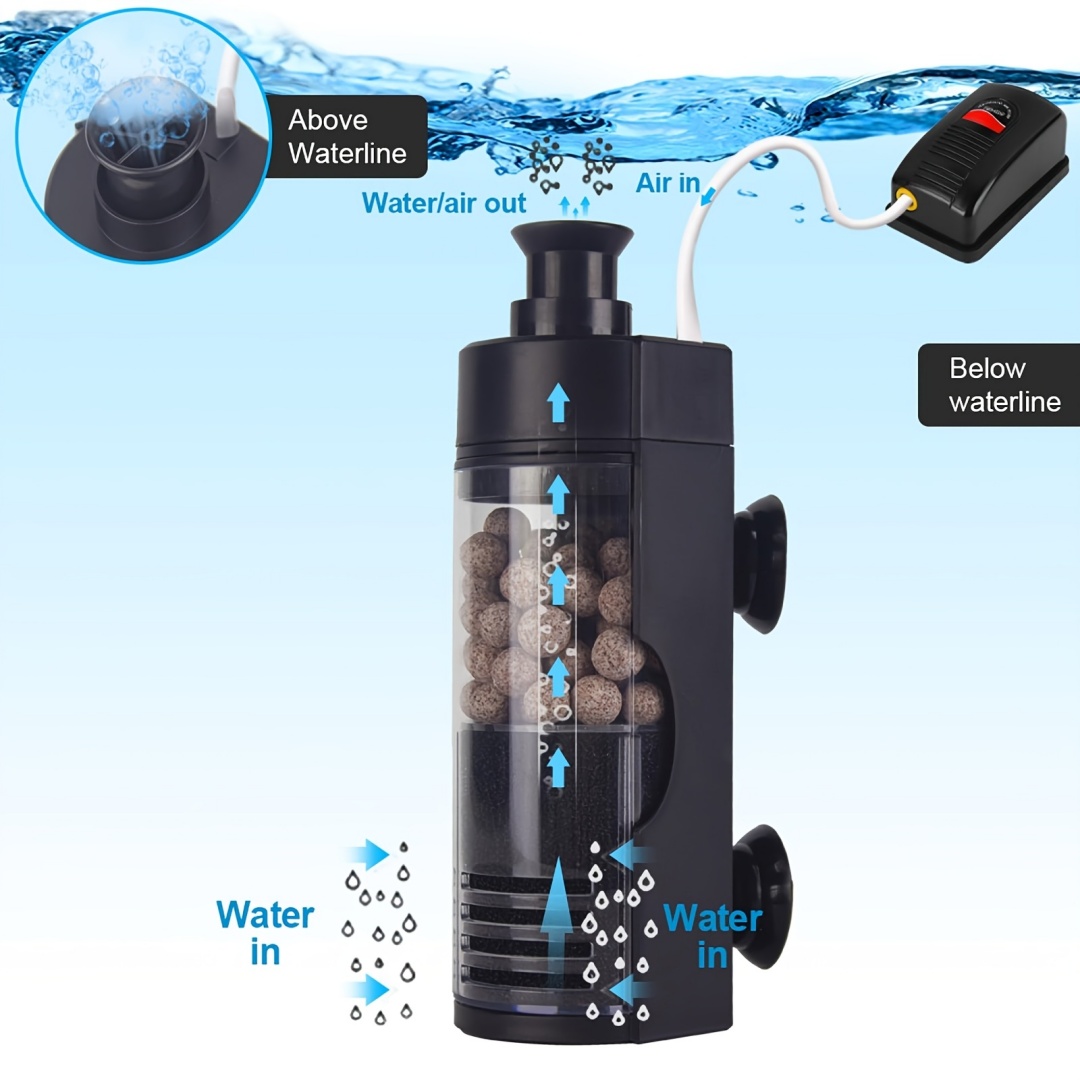 Aquarium Fish Betta - فلتر إسفنجة حيوية مدمج مثبت على