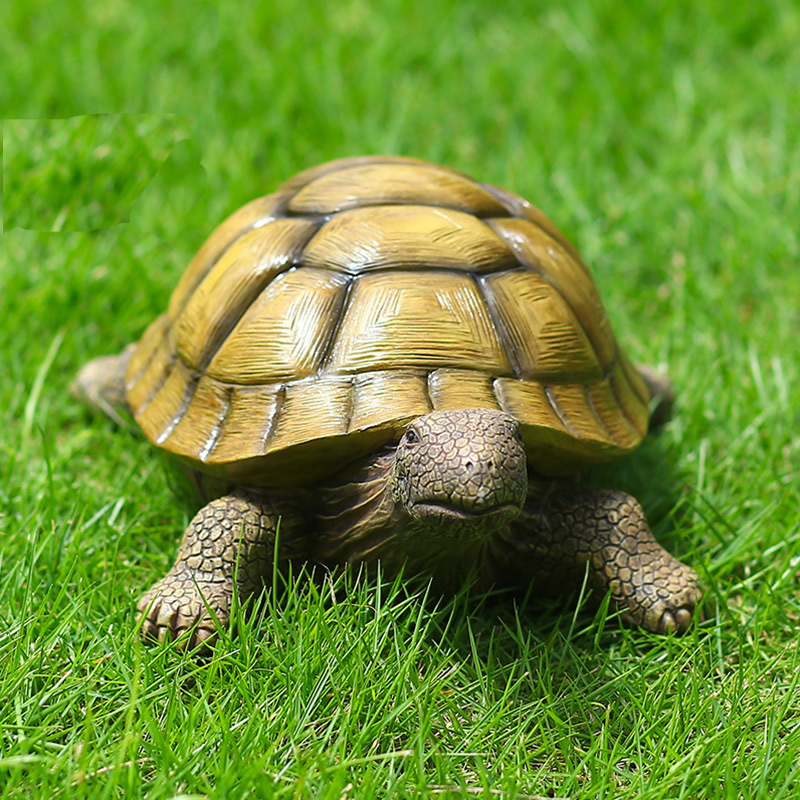 Fish Aquarium Home - تمثال سلحفاة راتينج لديكور المنزل ،